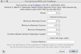 Screenshot of FreeBayes